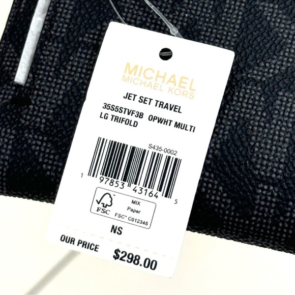 Michael Kors Jet Set Large Signature Logo TriFold
Wallet Optic White Multi - Picture 6 of 6